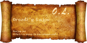 Ország Lajos névjegykártya